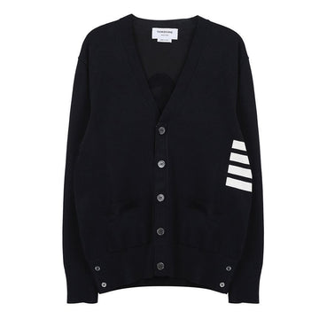 THOM BROWNE Schräg V-Ausschnitt Baumwollcardigan 128843817 [P]
