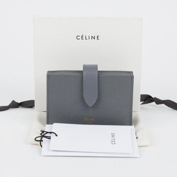 CELINE Akordion Grain Kalbsleder Kartenetui Grau 158379820 [P]