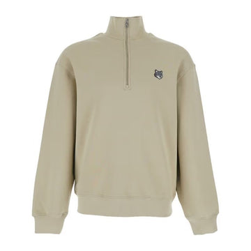 MAISON KITSUNE 26SS フォックスヘッド コンフォート ハーフ ジップ スウェットシャツティー リーフ PM00305KM0341 0450 154952207 [P]