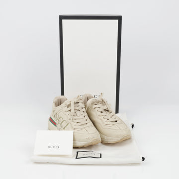 GUCCI Laiton Logo Leder Damen Sneakers Ivory 158542164 [P]