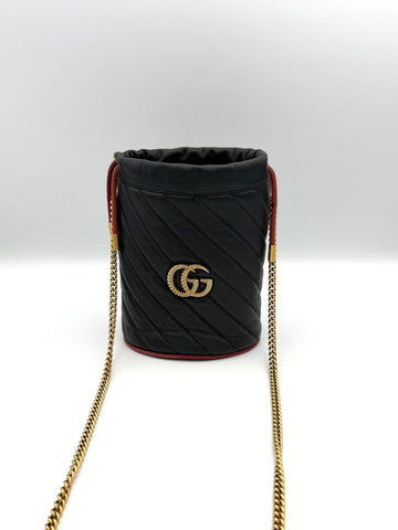 GUCCI GGマーモント バケツ クロスボディバッグ ミニ(573817) 158645149 [P]