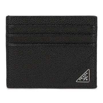 Prada Vittelo Grain Triangle Logo Card Wallet 141983268 [P]