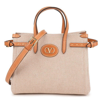 Valentino Antibes Canvas Small Tote Shoulder Bag 145899606 [P]