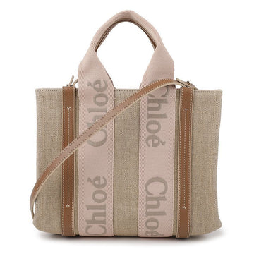 Chloe Linen Woody Small Tote Bag 149003865 [P]