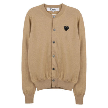 Comme Des Garcons Play Black Heart Rhinestone Round Neck Cardigan Top 149506216 [P]