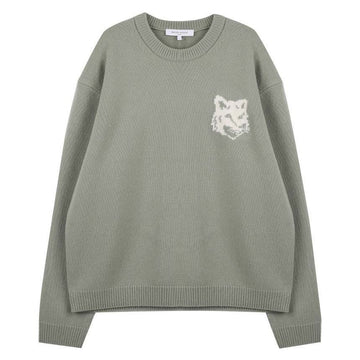 MAISON KITSUNE Fox Kopf Intarsien Merinowollpullover 149529670 [P]