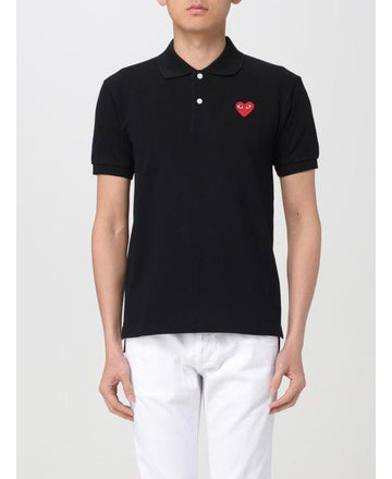 COMME DES GARCONS Rotes Herz Wappen Kurzarm Poloshirt AX T006 051 1 151055333 [P]