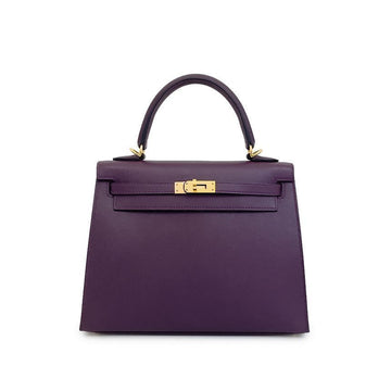 HERMES Kelley 25 Cassis mit Goldverzierung 4HH0630 121569769 [P]