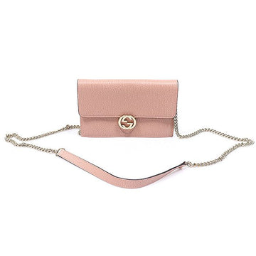 Gucci Pink Leather Interlocking GG Chain Mini Clutch Crossbody 510314 158651508 [P]