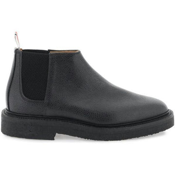 Thom Browne Pebble Grain Leather Crepe Sole Mid Top Chelsea Boots MFB224B 06257 001 75831281 [P]