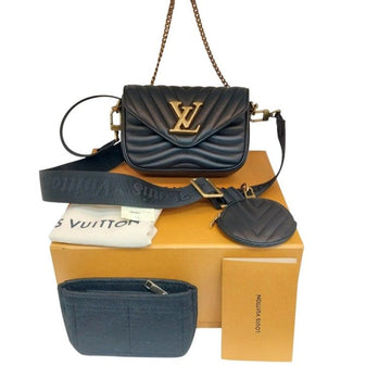 Louis Vuitton Black Gold-tone New Wave Multi Pochette Crossbody Bag M56461 158654192 [P]