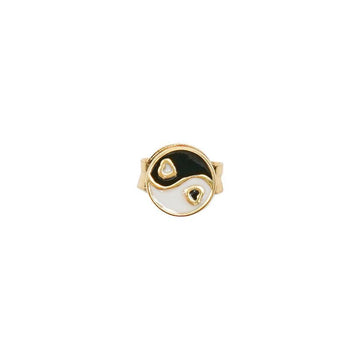 Wilhelmina Garcia Yin Yang Stud Earrings YY017-BLACK-GOLD 152739565 [P]