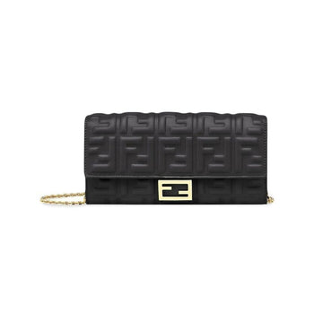 FENDI Baguette-Ketten-Wallet-Crossbody mit goldfarbenem Logo 26SS Schwarz 8M0365 AAJD F0KUR 152242150 [P]