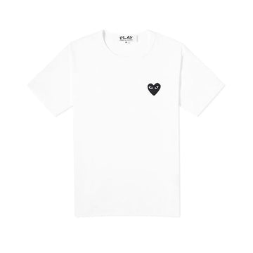 COMME DES GARCONS 26SS レディース ブラック ハート ワッペン パッチ Tシャツ ホワイト AX-T064-051-2 151009528 [P]