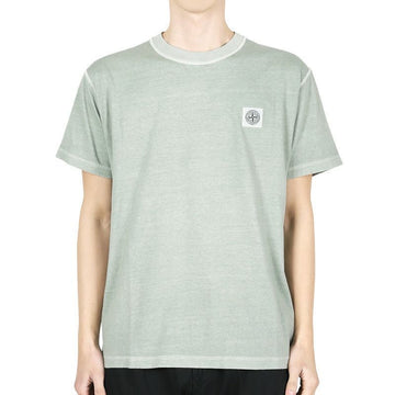 Stone Island Stone Men's Garment-Dyed Logo Patch Slim Fit Short Sleeve (Sage Green) K1S15 2100237 S0057 V0155 123197108 [P]