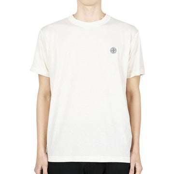 Stone Island Stone Men’s Garment Dyed Logo Patch Slim Fit T-Shirt (Ivory) K1S15 2100237 S0057 V0193 123197103 [P]