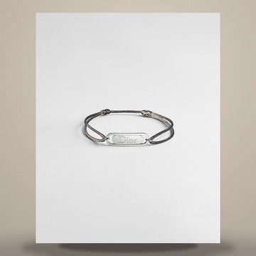DIOR Linkarmband mit schwarzem Band & silberner Oberflächenbehandlung B3371HOMMT_D004 158665416 [P]