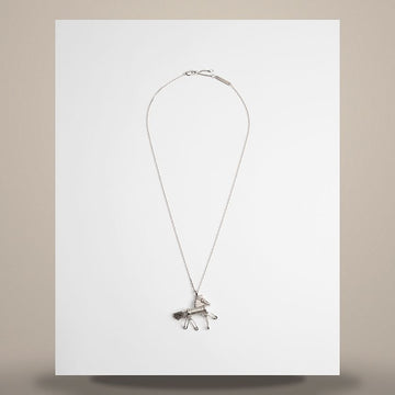 DIOR Couture Charm Horse Anhänger Halskette Silber 158665447 [P]
