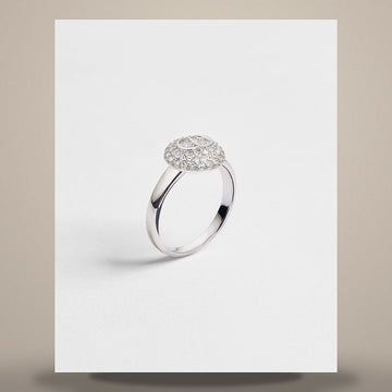 DIOR CD Disco Ring mit silberner Metall- und Kristalloberfläche R2848WOMCY_D001 158665491 [P]