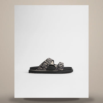 DIOR Aqua Sandalen Beige & Schwarz Oblique Jacquard 3SA135ZSA_H561 158665623 [P]