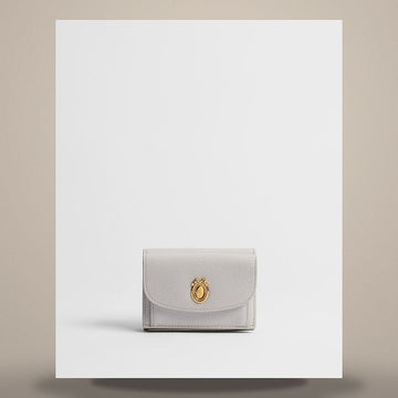 DIOR Medallion Tulip Geldbörse Grau Pietro & Khaki Grained Kalbsleder 158665707 [P]