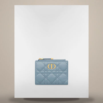 DIOR Caro Dahlia Geldbörse Cloud Blue Supplier Kaver-Leder 158665721 [P]