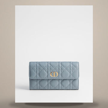 DIOR Caro Orchid Geldbörse Cloud Blue Suppler Calfskin 158665722 [P]