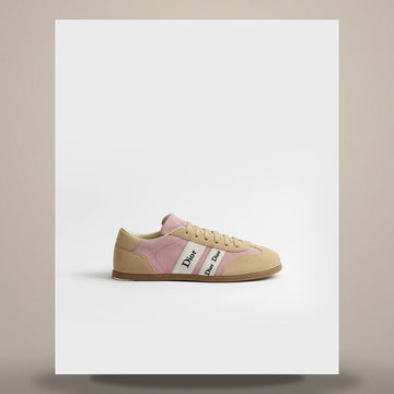 DIOR Bande Schnürschuhe Pink & Beige Wildleder Kalbsleder 158665737 [P]