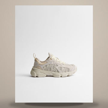 DIOR Vibe Sneakers Grau Baumwolle, Weiß Oblique Stickerei, Grau Wildleder KCK552OFU_S47W 158665746 [P]