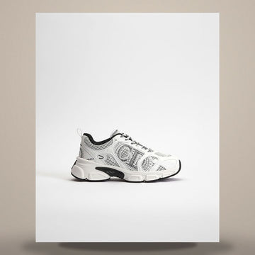 DIOR Chrono Sneaker aus weißem und schwarzem Leder-Effekt mit Mesh KCK414TRM_S19W 158665748 [P]