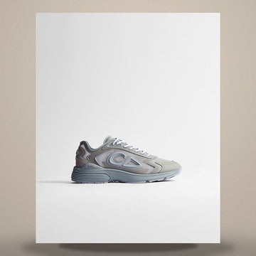 DIOR B30 Countdown Tech Sneakers Grau & Weiß Transparent N3O Nylon, Grau Technisches Gewebe, Grau Gummi 3SN342ABF_H898 158665775 [P]