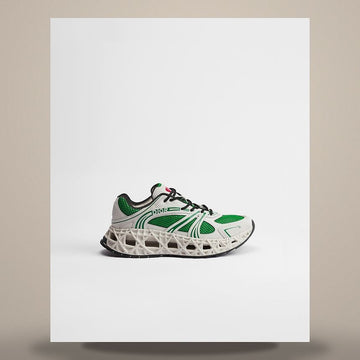 DIOR B35 NXXT Sneakers aus weißem Ziegenleder, weißem technischen Gewebe & grünem technischen Mesh 158665790 [P]