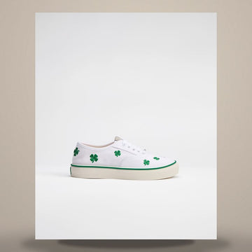 Dior Saltwind Sneakers White Cotton & Green Clover Motif Embroidery KCK525CBC_S92W 158665804 [P]
