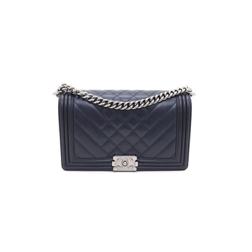 CHANEL Lammleder Boy Bag Large Silberner Chain Schultertasche Crossbody kk60230701 158665965 [P]