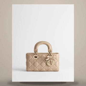DIOR Lady Joy Mini Beige Cannage Lammleder 158666059 [P]