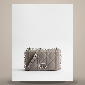 DIOR Soft Caro Bag Medium Grau Trianon Macro Cannage Lammleder 158666061 [P]