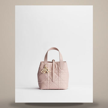 DIOR Tajuhée Vertikaler Tote Bag Klein Pulver Rosa Macro Cannage Kalbsleder M2835OSNW_M413 158666102 [P]