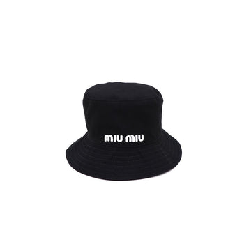 MIU MIU Bucket Hat aus schwarzem Baumwollcord für Frauen 5HC196 158666133 [P]