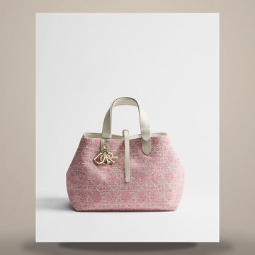 DIOR Tuzhu Back Medium Pink Tweed & White Cannage Motiv M2821OSOJ_M19I 158666135 [P]
