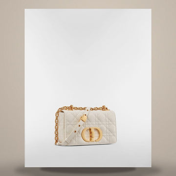 Dior Caro Small Bag Ivory Supple Cannage Calfskin M9241UWHC_M35U 158666166 [P]