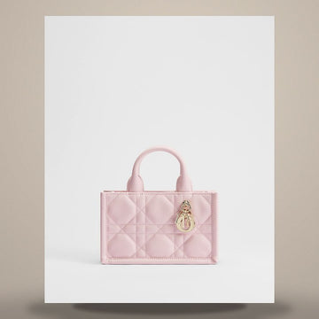 Dior Book Tote Bag Mini Rose Tan Drape Macrocannage Calfskin (21.5 x 13 x 7.5cm) S5573OWHP_M29N 158666211 [P]
