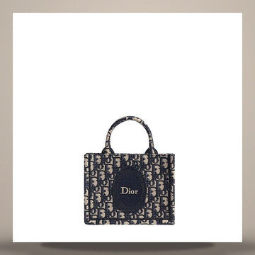 Dior Book Tote Strap Bag Mini Blue Oblique Embroidery & Medallion (8.1 x 6.3 x 2.8 in) S5584OEMX_M928 158666212 [P]