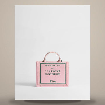Dior Book Tote Strap Bag Mini Pink & Green Book Cover Embroidery (8.1 × 6.3 × 2.8 in) S5584PEHO_M19I 158666222 [P]