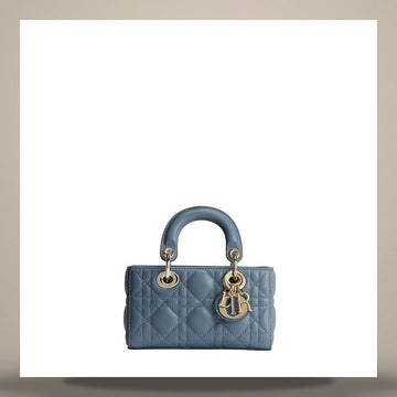 DIOR Lady D-Joy Mikro Handtasche Cloud Blue Cannage Kalbsleder 158666255 [P]