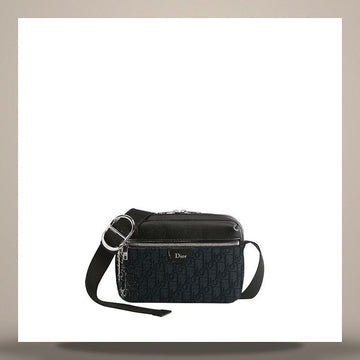 Dior Rider Zip Strap Bag Black Oblique Jacquard & Black Grain Calfskin 1DBPO488YUS_H03E 158666256 [P]