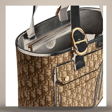 DIOR Pocket Jet Tote Medium Braun Oblique Jacquard 1DBSH296YUB_H24E 158666267 [P]