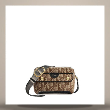 Dior Pocket Jet Zipper Strap Bag Mini Brown Oblique Jacquard 2DBCA652YUB_H24E 158666268 [P]