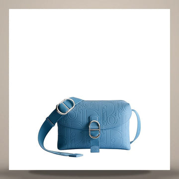 DIOR Jet-Zipper-Umhängetasche Miosotis Blau Gravitationsleder 158666276 [P]