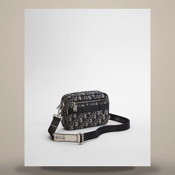 Dior Safari Mini Strap Bag Beige & Black Oblique Jacquard 2ESWS011YKY_H27E 158666313 [P]