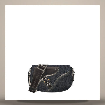 Dior Saddle Strap Bag Black Oblique Jacquard & Black Grained Calfskin 1ADPO325YKY_H03E 158666329 [P]